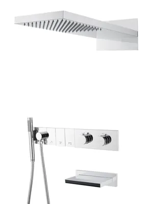 Душевая система Boheme 133-2-CR встраиваемая, термостат, излив, верхний/ручной душ, хром