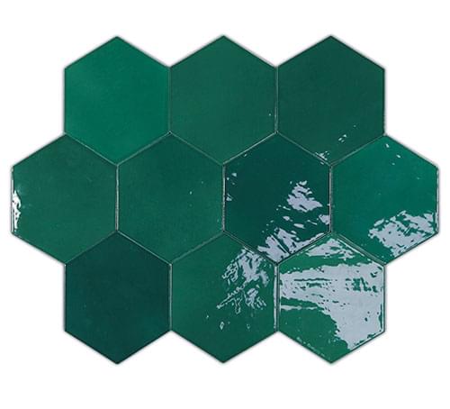 фон Zellige Hexa Emerald 10.8x12.4