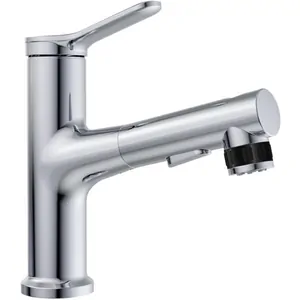 Смеситель для раковины BelBagno BB-LVMD-CRM-W0 92 мм,выдвижной излив,однозахватный,хром