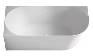 Ванна акриловая Abber (1500х780) пристенная, угловая левая, слив-перелив, белая AB9258-1.5 L