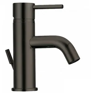 Смеситель для раковины Paini однозахватный,фиксированный излив, без д/кл.,черный браш. 78PZ205