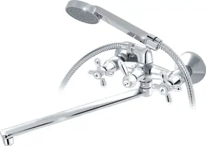 Смеситель для ванны VARION Armaturen 1019 22 1 керам. перекл, резин. кр., плоский излив 400мм