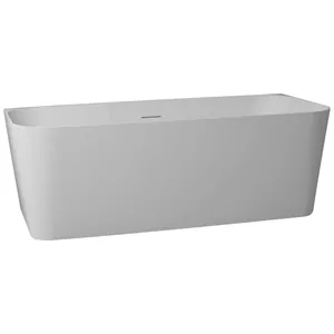 Ванна из искусственного камня Abber (1700x750) пристенная, слив-перелив, белая мат AS9617