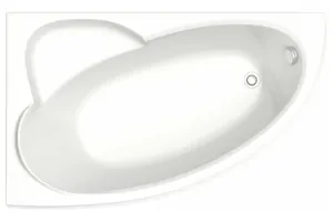 Ванна акриловая BAS 1600х1000 угловая, левая, асимметричная, каркас, без слива-перелива, белый