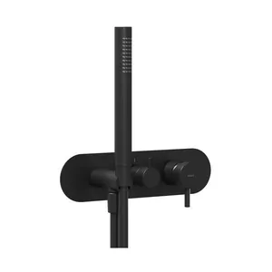 Смеситель встраиваемый Ravak X070282 для ванны/душа, с ручным душем, черный матовый