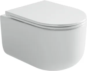 Унитаз подвесной Ceramicanova 360х490х380 безободковый, с сиденьем, белый CN4006