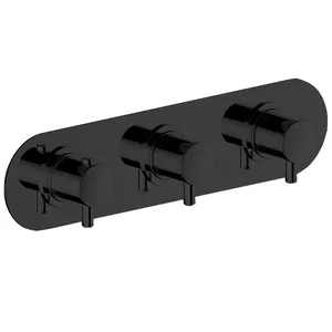 Смеситель для душа CISAL термостат,на 2 выхода, внешняя часть, черный матовый LN01R20040