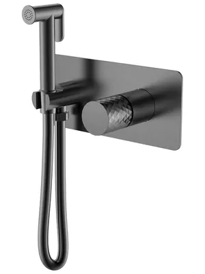 Смеситель Boheme 127-GM встраиваемый, с гиг душем, однозахв, ручка:diamond, графит