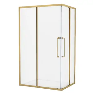 Душевой уголок CEZARES (900х1200х2000) -304-AH-2-120/90-C-BORO стекло прозр/золото браш