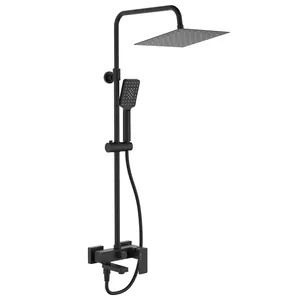 Душевая система WasserKRAFT A27701 однозахватный смеситель, верхний 250мм и ручной душ, черный мат