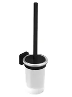 Ершик для унитаза KLUDI- настенный, черный матовый/белое матовое стекло 2597439