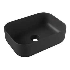 Раковина накладная Alice 500х370х160 Aliglaze+, без отверстия под смес., черный мат. 32190108