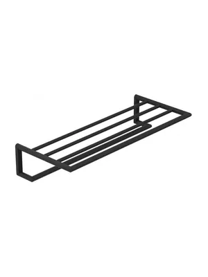 Полотенцедержатель KLUDI- для банного полотенца с полкой,настенный, 600 мм,черный мат. 5898939