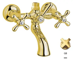 Смеситель Nicolazzi для ванны настенный двухзахватный, золотая латунь 2500GB