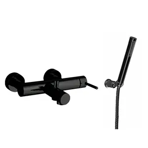 Смеситель для ванны/душа Giulini F6501-01NO настенный, однозахв., с душ.гарнитуром, черный