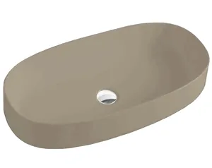 Раковина накладная ArtCeram Cognac 680х350х150 овальная, без перелива, marrone matera COL005 41 34