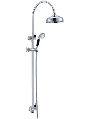 Душевой комплект Boheme 403-BLC верхний душ 208мм, лейка 77мм, стойка, хром