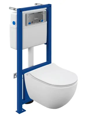 Инсталляция Cersanit LINK PRO+Унитаз с сиденьем BRASKO SMART CO DPL EO slim, без кнопки 64916