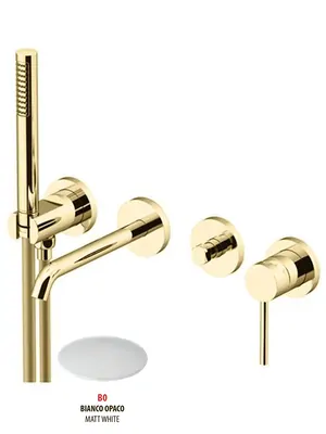 Смеситель GATTONI 9105/91BO для ванны/душа, встраиваемый, с душевым гарнитуром, белый мат