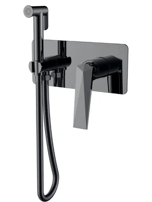 Смеситель Boheme 377-SGM встраиваемый, с гигиеническим душем, однозахватный, графит глянц