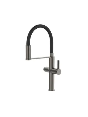 Смеситель для кухни Iddis с каналом для фильтрованной воды,гибкий излив,графит/черн. IKNGMFFi05