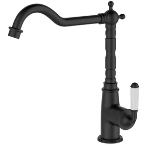 Смеситель для кухни ESKO FR 03 B однозахватный, высокий поворотный L-излив, черный матовый