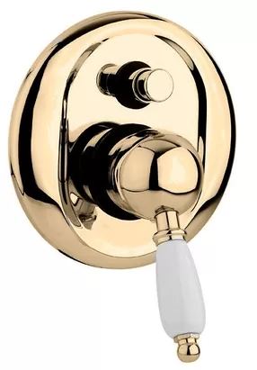 Смеситель CEZARES -VDIM-02-Bi для ванны, встраиваемый с переключателем, бронза/ручка белая