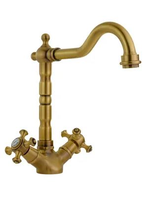 Смеситель для раковины Migliore PRESTIGE излив "змейка", с донным клапаном, бронза 31615