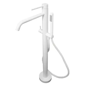 Смеситель для ванны/душа Paffoni LIG032BO однозахватный, напольный, душ. гарнитур, белый мат