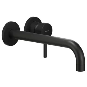 Смеситель NOBILI для раковины, встраиваемый, внешняя часть, излив 250мм, черный мат LV00199/2BM