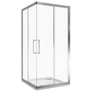 Уголок душевой GOOD DOOR BAS CR- 80-C-CH 800х800х1850 стекло прозр,профиль хром, откатн. двери