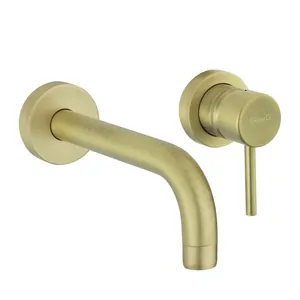 Смеситель для раковины Giulini Futuro F6520-25BROP настенный, излив 250 мм, бронза матовая