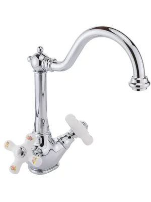 Смеситель для кухни Migliore Cucina двухзахватный, белые ручки/хром ML.CUC-8851.CR