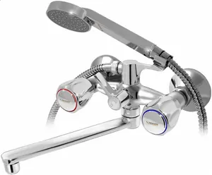 Смеситель для ванны VARION Armaturen 1015 18 1 керамич.перекл., резин. кр., плоский излив 220мм