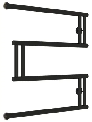 СУНЕРЖА model "M+" Полотенцесушитель 600x600 нерж.сталь, верт.подключение, черный матовый