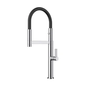 Смеситель для мойки Omoikiri C-BL гибкий шланг на магните, струя/душ, хром/черный 4994333