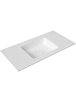 Мебельная раковина (910х516х9) белая матовая, искусственный камень, накладка на слив в комплекте WBD91001