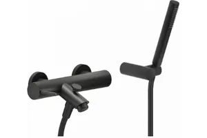 Смеситель NOBILI для ванны/душа, настенный, однозахватный, душ.гарнитур, черный мат. LV00110BM