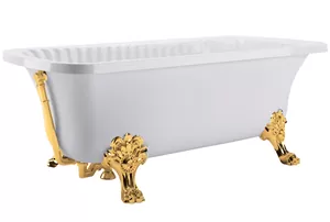 Ванна MIGLIORE 174x83 на лапах "MIGLIORE", отдельностоящая, белая/золото 24633