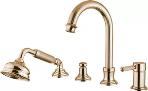 Смеситель CEZARES -BVDM-02-L на борт ванны, 4 отверстия, с выдвижным душем, бронза