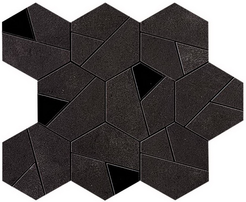 Boost Tarmac Mosaico Hex Black 25x28,5 матовая