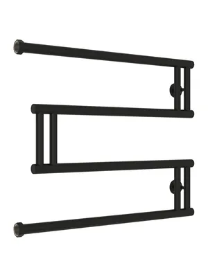 СУНЕРЖА model "M+" Полотенцесушитель 500x650 нерж.сталь, верт.подключение, черный матовый