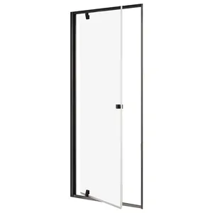 Душевая дверь RAVAK PDOP1-90 (861-911х1900) распашная, стекло, черный+Transparent