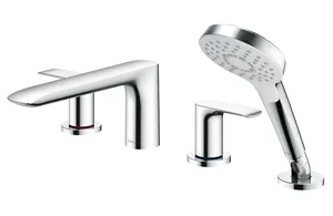 Смеситель для ванны TOTO на 4 отверстия, с ручным душем TBG04202R