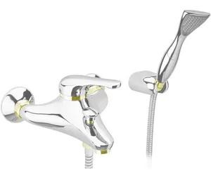 Смеситель для ванны/душа Daniel VE1361001DO однозахватный, с душевым набором, белый/золото