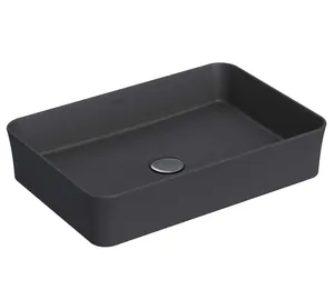 Раковина накладная BERGES Ego SL 181029 прямоуг., 550х380х115 без отв. под смеситель, мат. антрацит