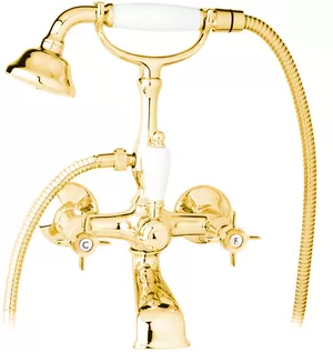 Смеситель CEZARES -VD-03/24 для ванны, двухзахватный, ручной душ, золото 24 карат