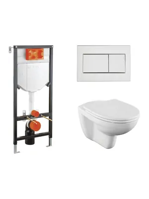 Комплект: Инсталляция Fit L-box клавиша хром+Унитаз Fit+сиденье микролифт 9773B099-7207