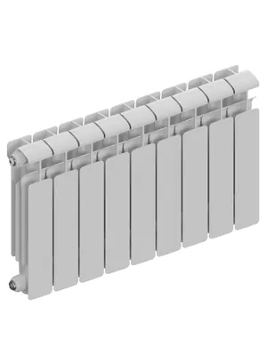 Радиатор алюминиевый RIFAR 350 (415х729х90) 9 секций, 1170 Вт, бок.подкл. белый