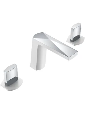 Смеситель Boheme для раковины, на 3 отверстия, двухзахватный, белый+хром 150-WCR-ICE